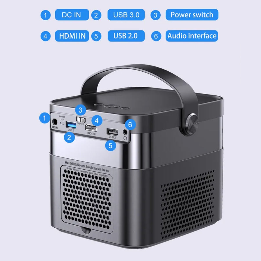 Vivicine M2 Android 9.0 1080p 3D 4K Projector,Built-in 15600mAh Battery