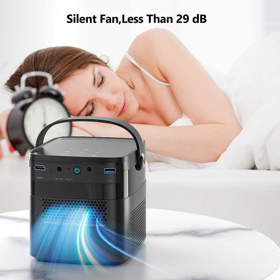 Vivicine M2 Android 9.0 1080p 3D 4K Projector,Built-in 15600mAh Battery