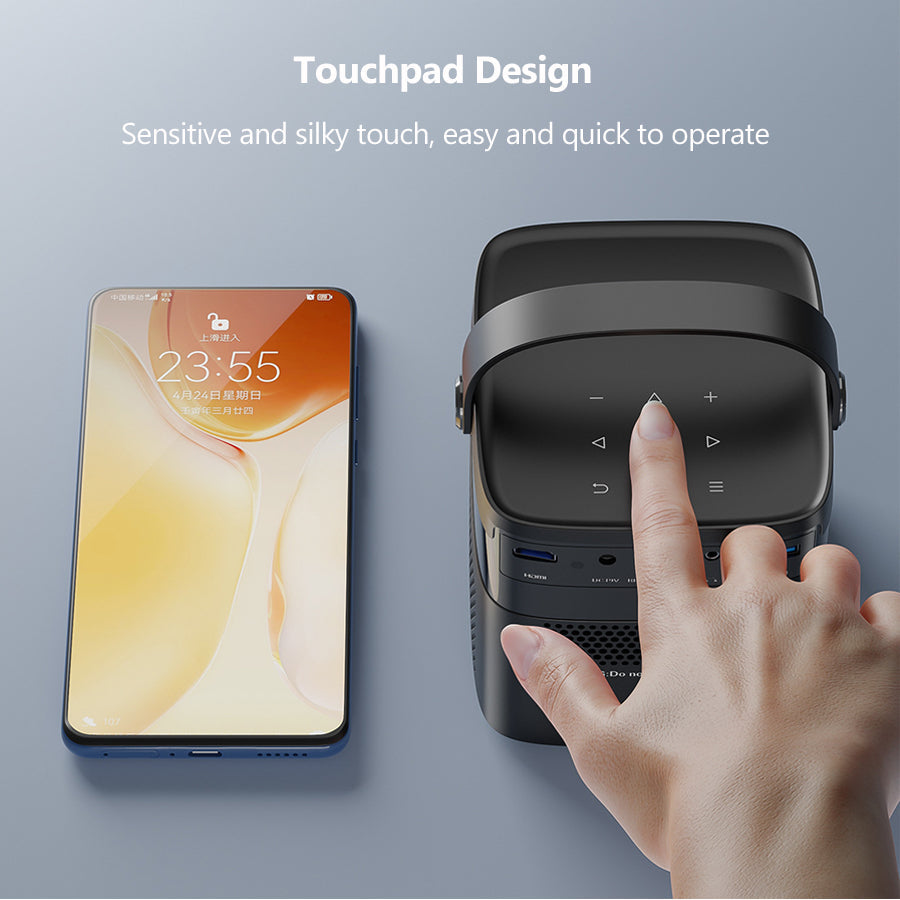 Vivicine M2 Android 9.0 1080p 3D 4K Projector,Built-in 15600mAh Battery