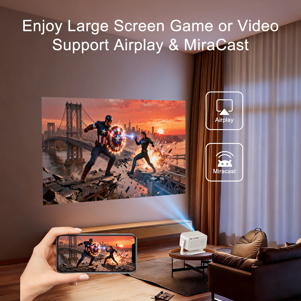 Vivicine New Arrival Portable P21 Android 13 1920x1080p Full HD 1080p Home Movie Projector,Auto focus,Auto keystone