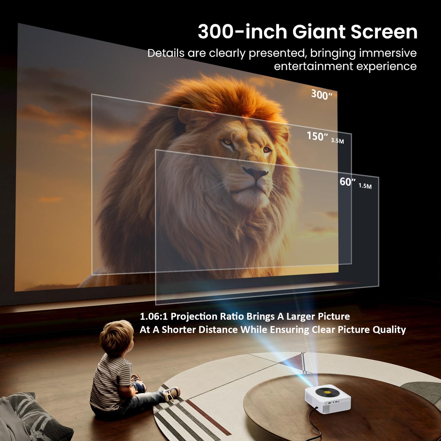 Vivicine New Android 11 1920x1080p Full HD 1080p Support 4K Home Movie Projector,Electric focus,Auto keystone