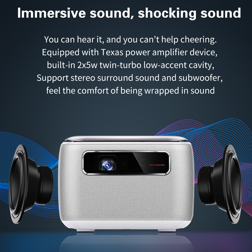 Vivicine V8 Pro Portable DLP 1080P 3D 4K Mini Projector