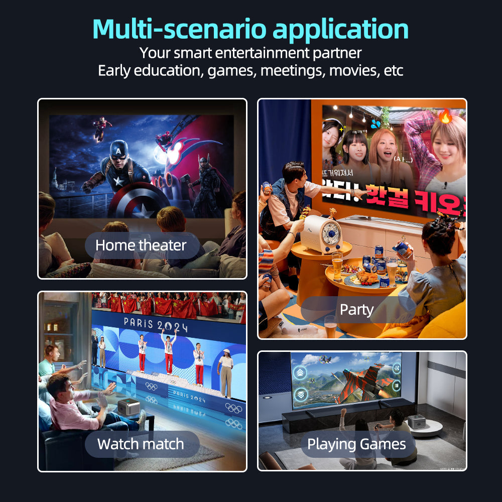 VIVICINE 1080p Full HD Projector 4K Support Auto Focus Auto Keystone