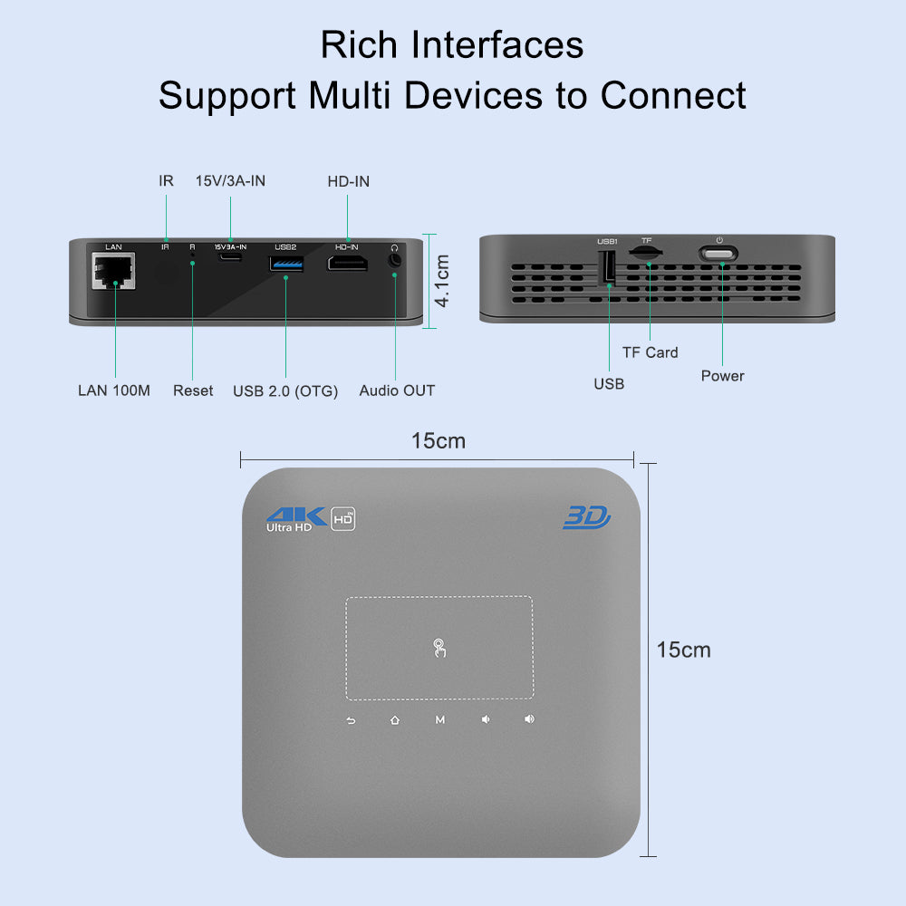 VIVICINE P15 Pro Full HD 1080P Projector 4K DLP Android 9.0 3D 4K Supported Smart Home Theater Projector