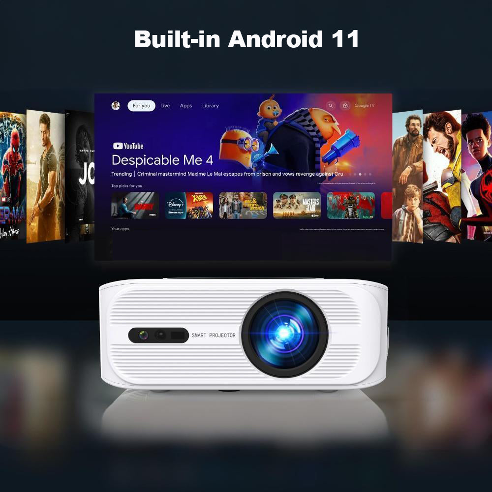 Vivicine New Android 11 1920x1080p Full HD 1080p Support 4K Home Movie Projector,Electric focus,Auto keystone