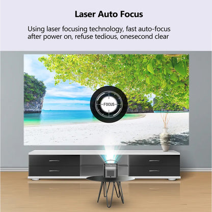 Vivicine M2 Android 9.0 1080p 3D 4K Projector,Built-in 15600mAh Battery