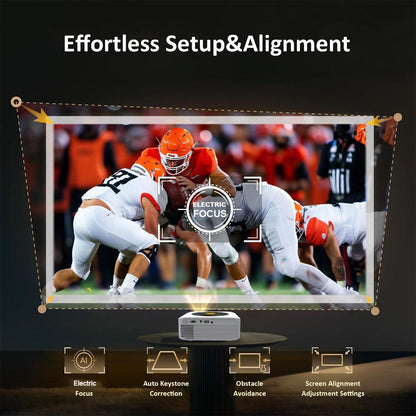 Vivicine New Android 11 1920x1080p Full HD 1080p Support 4K Home Movie Projector,Electric focus,Auto keystone