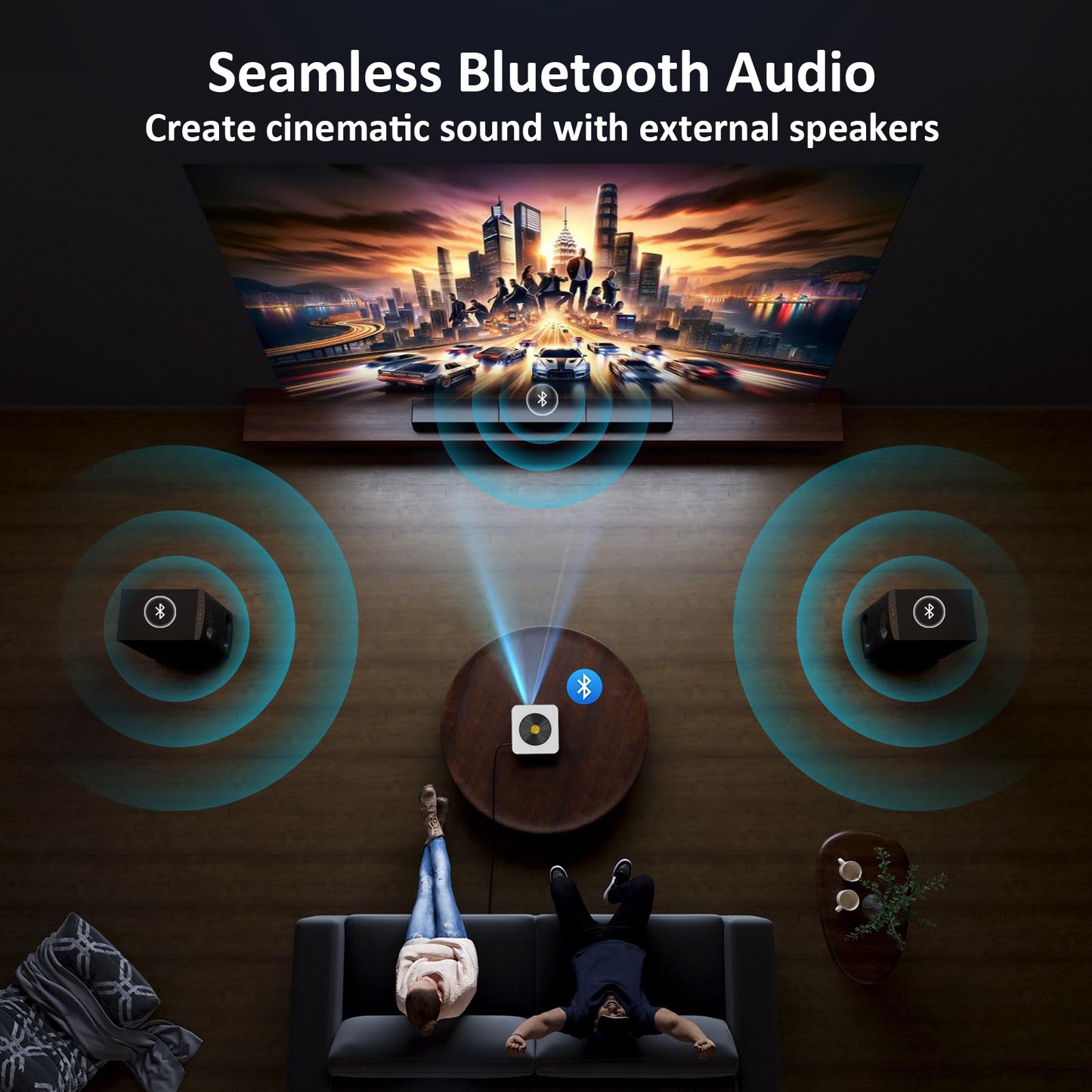 Vivicine New Android 11 1920x1080p Full HD 1080p Support 4K Home Movie Projector,Electric focus,Auto keystone